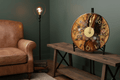 Handcrafted Black Walnut & Epoxy Resin Gear Clock – 12-Inch Gold Accent - The Glossy Gift Shop