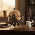 Handcrafted Coffee Bean & Black Walnut Wall Clock – 12-Inch Coffee Lover Gift - The Glossy Gift Shop