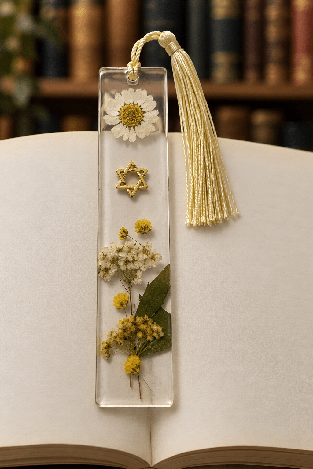 Handmade Faith Resin Bookmark with Color-Matching Tassel - The Glossy Gift Shop