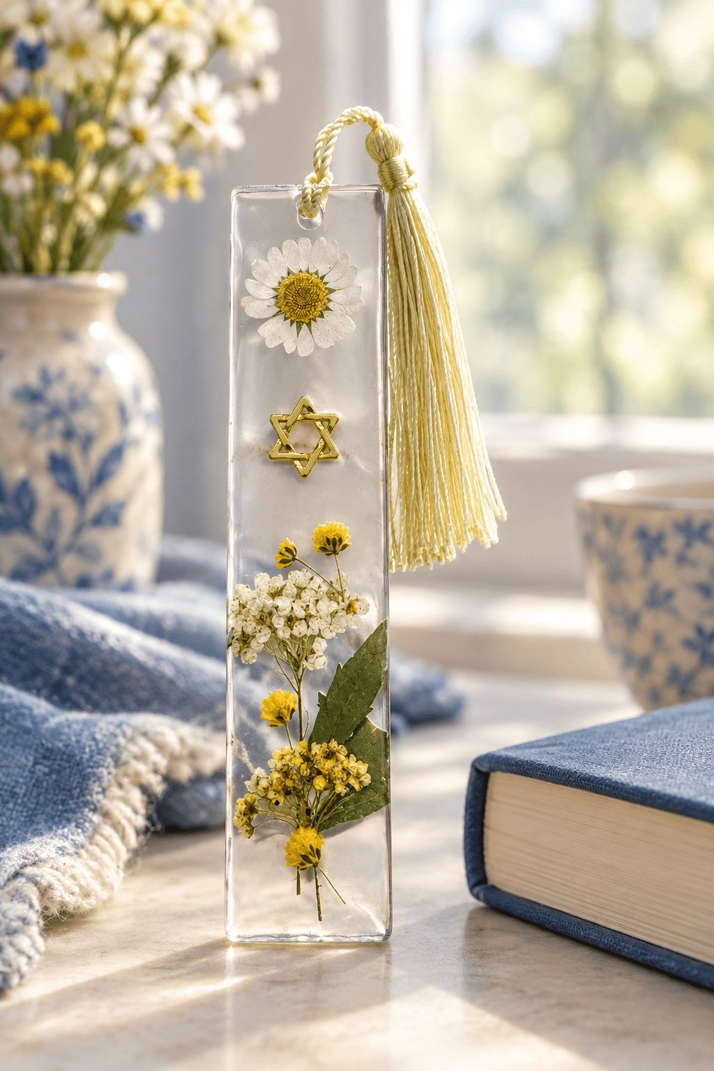 Handmade Faith Resin Bookmark with Color-Matching Tassel - The Glossy Gift Shop
