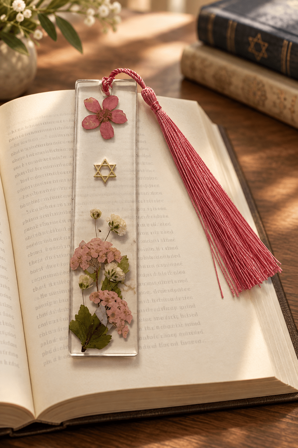 Handmade Faith Resin Bookmark with Color-Matching Tassel - The Glossy Gift Shop