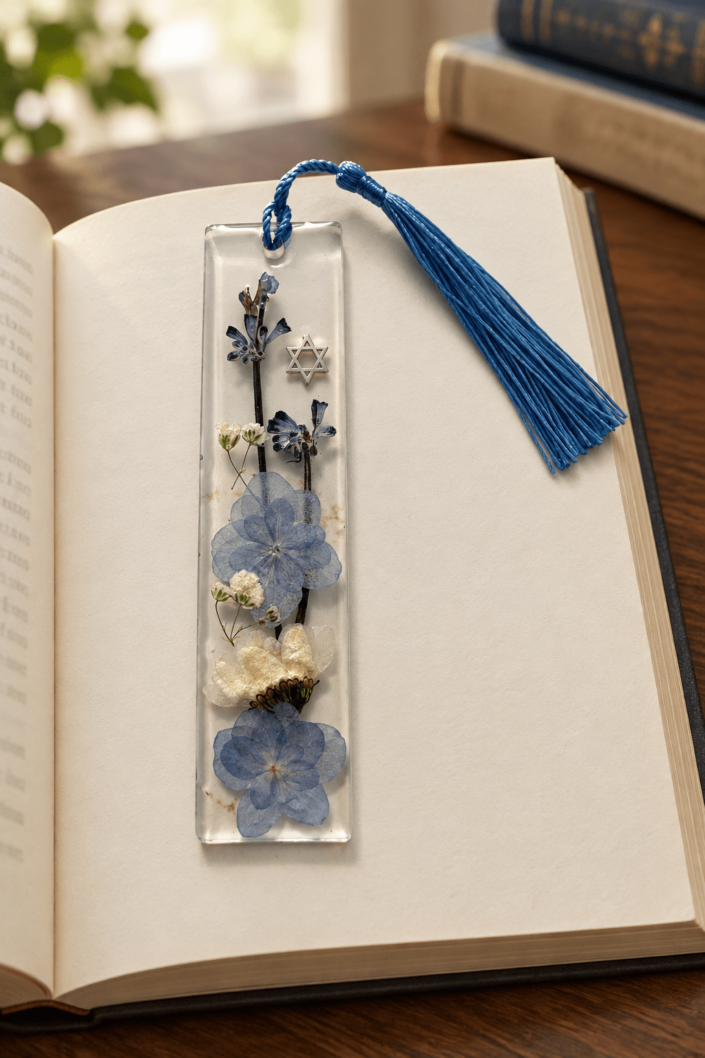 Handmade Faith Resin Bookmark with Color-Matching Tassel - The Glossy Gift Shop