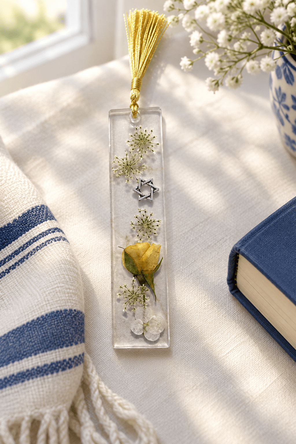 Handmade Faith Resin Bookmark with Color-Matching Tassel - The Glossy Gift Shop
