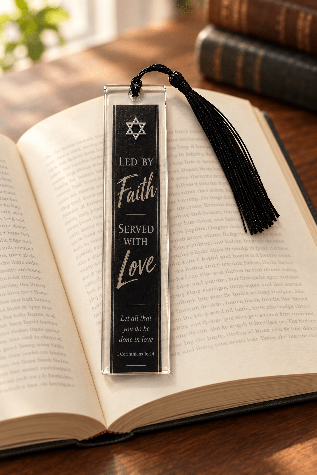 Handmade Faith Resin Bookmark with Color-Matching Tassel - The Glossy Gift Shop