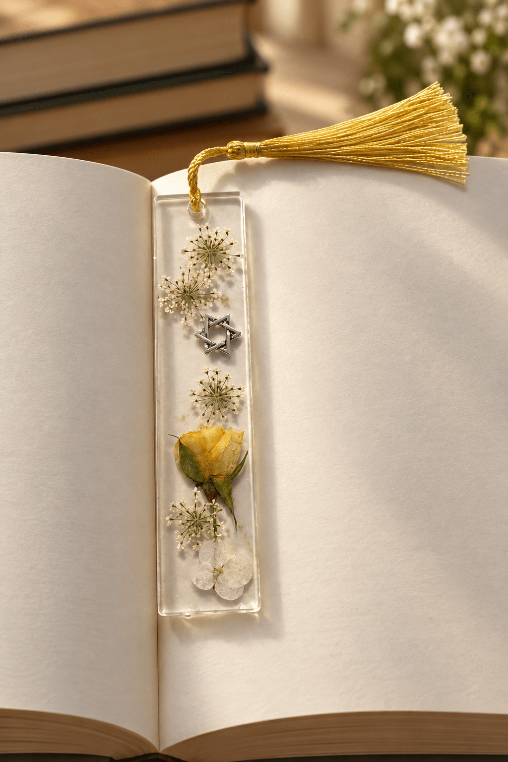 Handmade Faith Resin Bookmark with Color-Matching Tassel - The Glossy Gift Shop