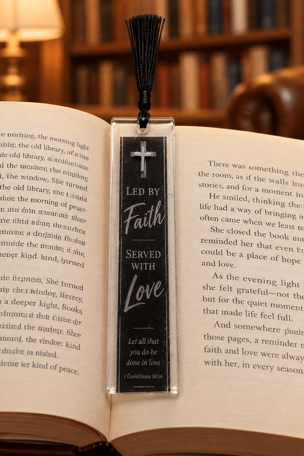 Handmade Faith Resin Bookmark with Color-Matching Tassel - The Glossy Gift Shop