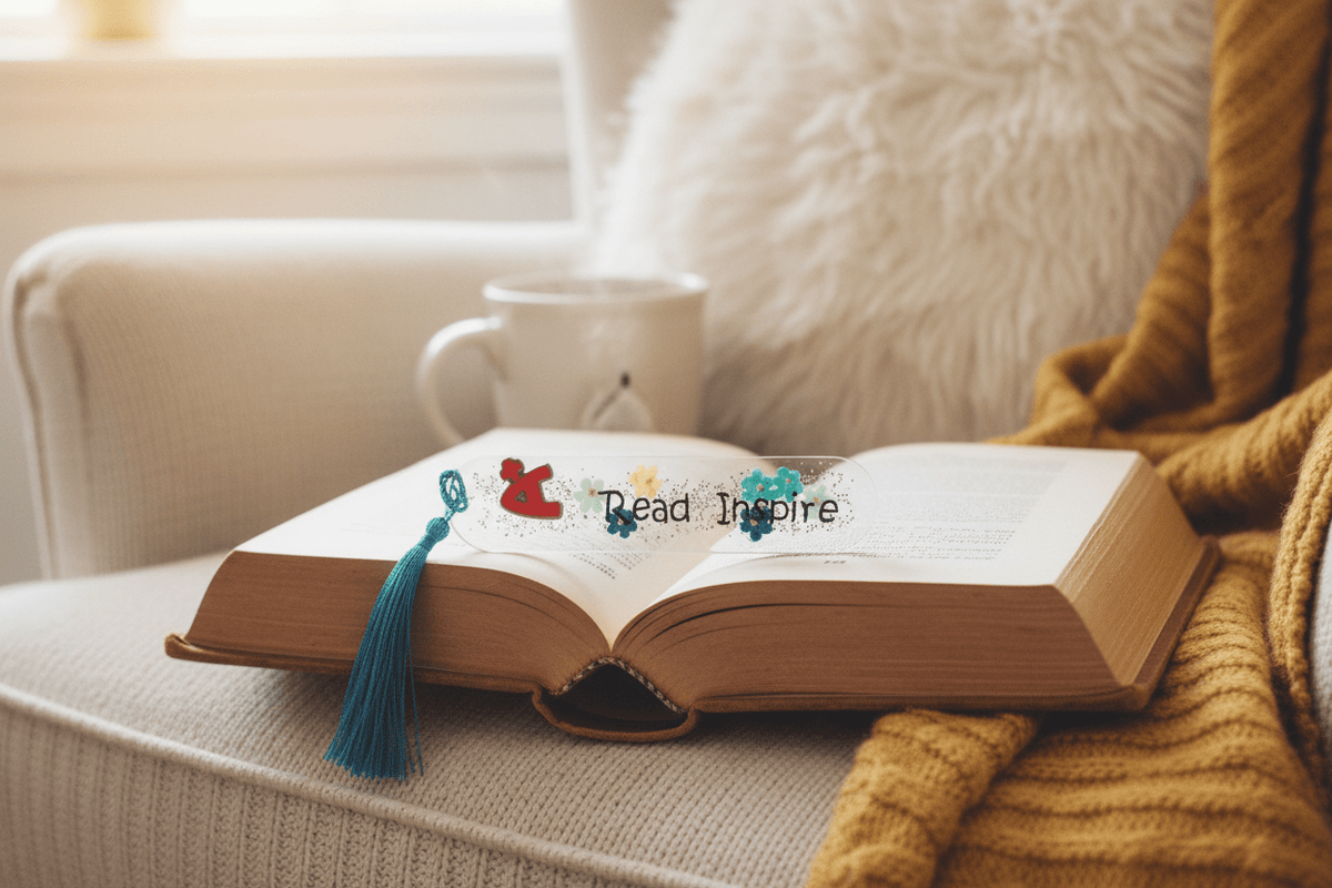 Handmade Resin Bookmark – Read & Inspire - The Glossy Gift Shop