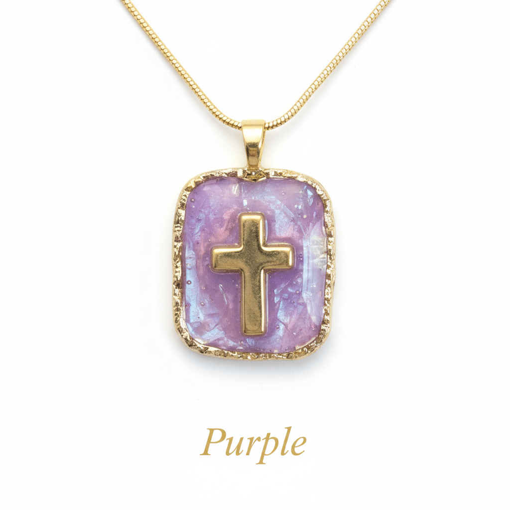Handmade Resin Cross Pendant Necklace – Faith Jewelry - The Glossy Gift Shop