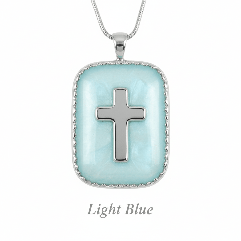 Handmade Resin Cross Pendant Necklace – Faith Jewelry - The Glossy Gift Shop