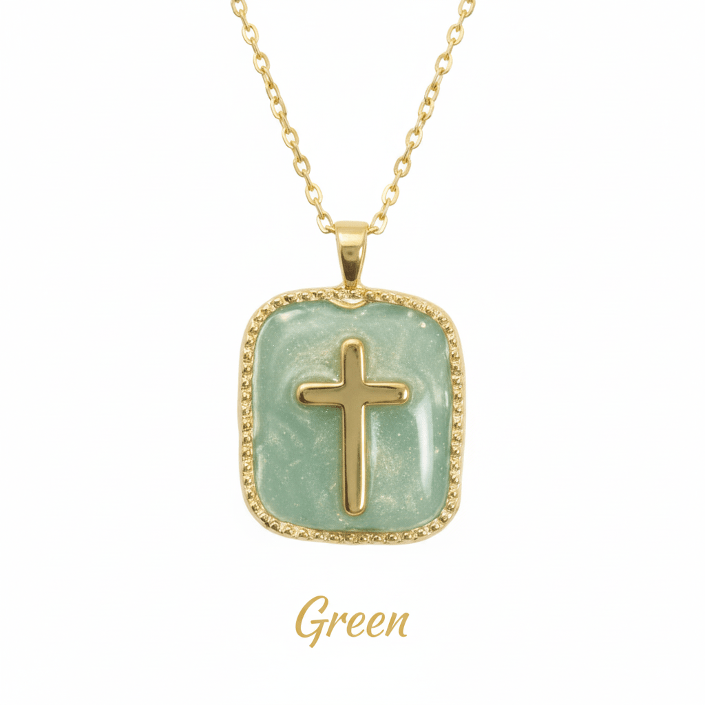 Handmade Resin Cross Pendant Necklace – Faith Jewelry - The Glossy Gift Shop
