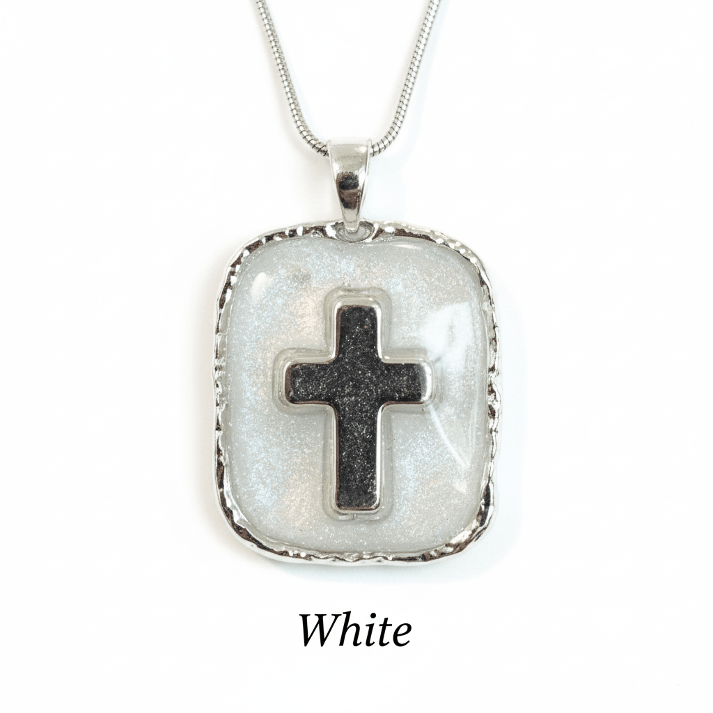 Handmade Resin Cross Pendant Necklace – Faith Jewelry - The Glossy Gift Shop