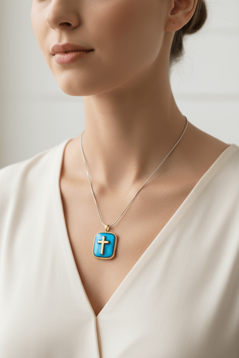 Handmade Resin Cross Pendant Necklace – Faith Jewelry - The Glossy Gift Shop