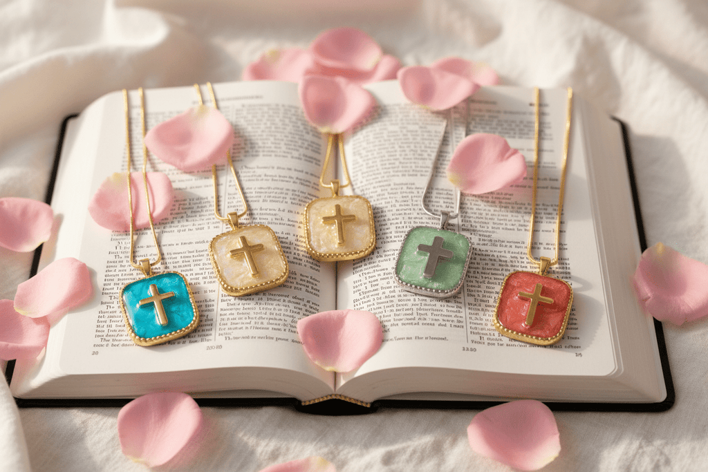 Handmade Resin Cross Pendant Necklace – Faith Jewelry - The Glossy Gift Shop
