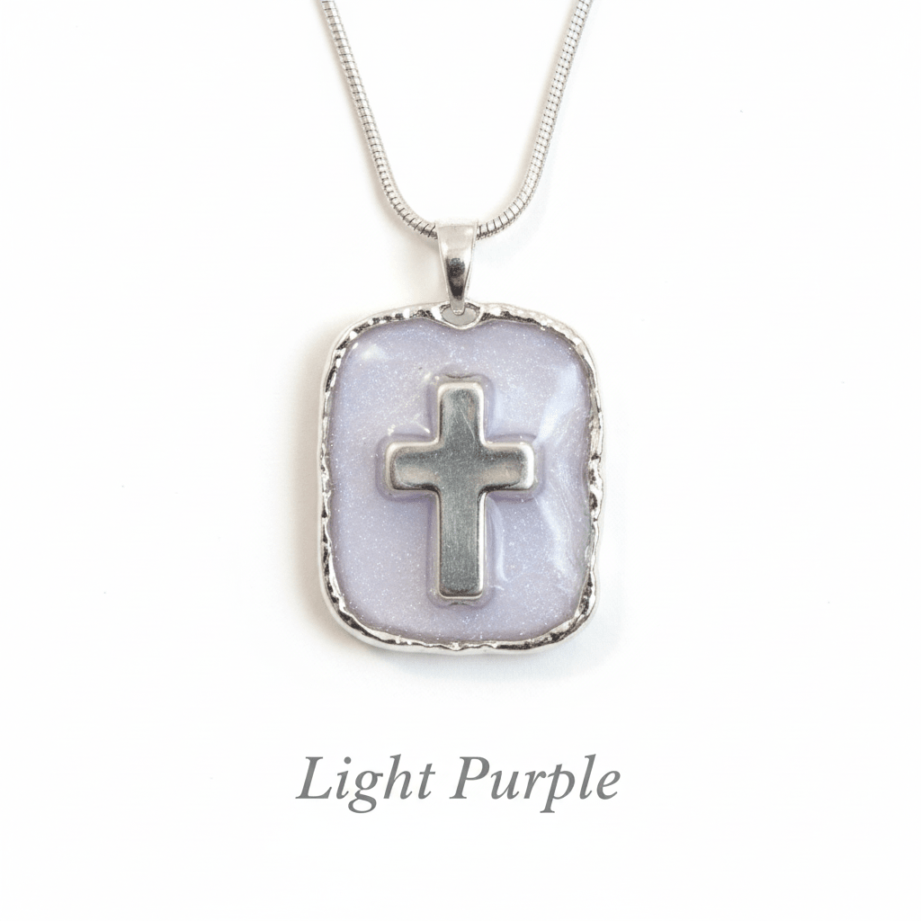 Handmade Resin Cross Pendant Necklace – Faith Jewelry - The Glossy Gift Shop