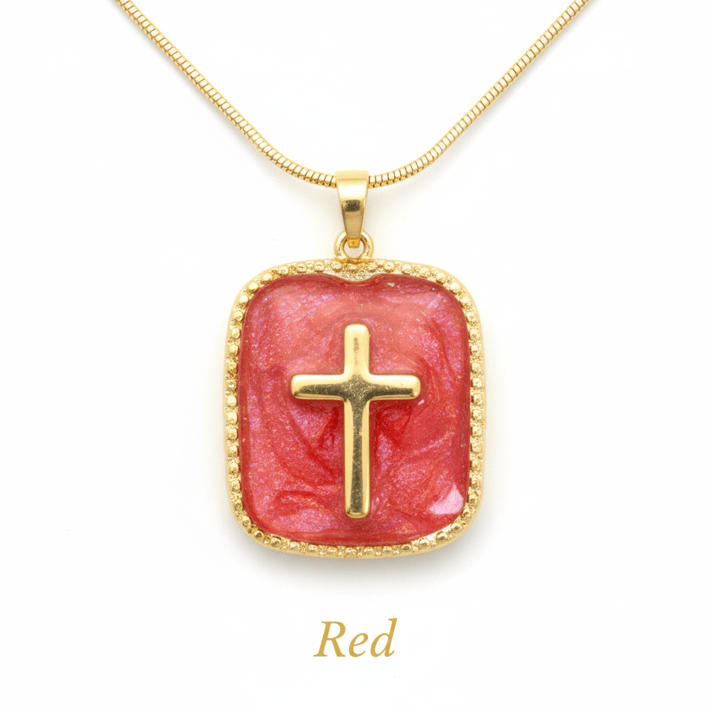 Handmade Resin Cross Pendant Necklace – Faith Jewelry - The Glossy Gift Shop