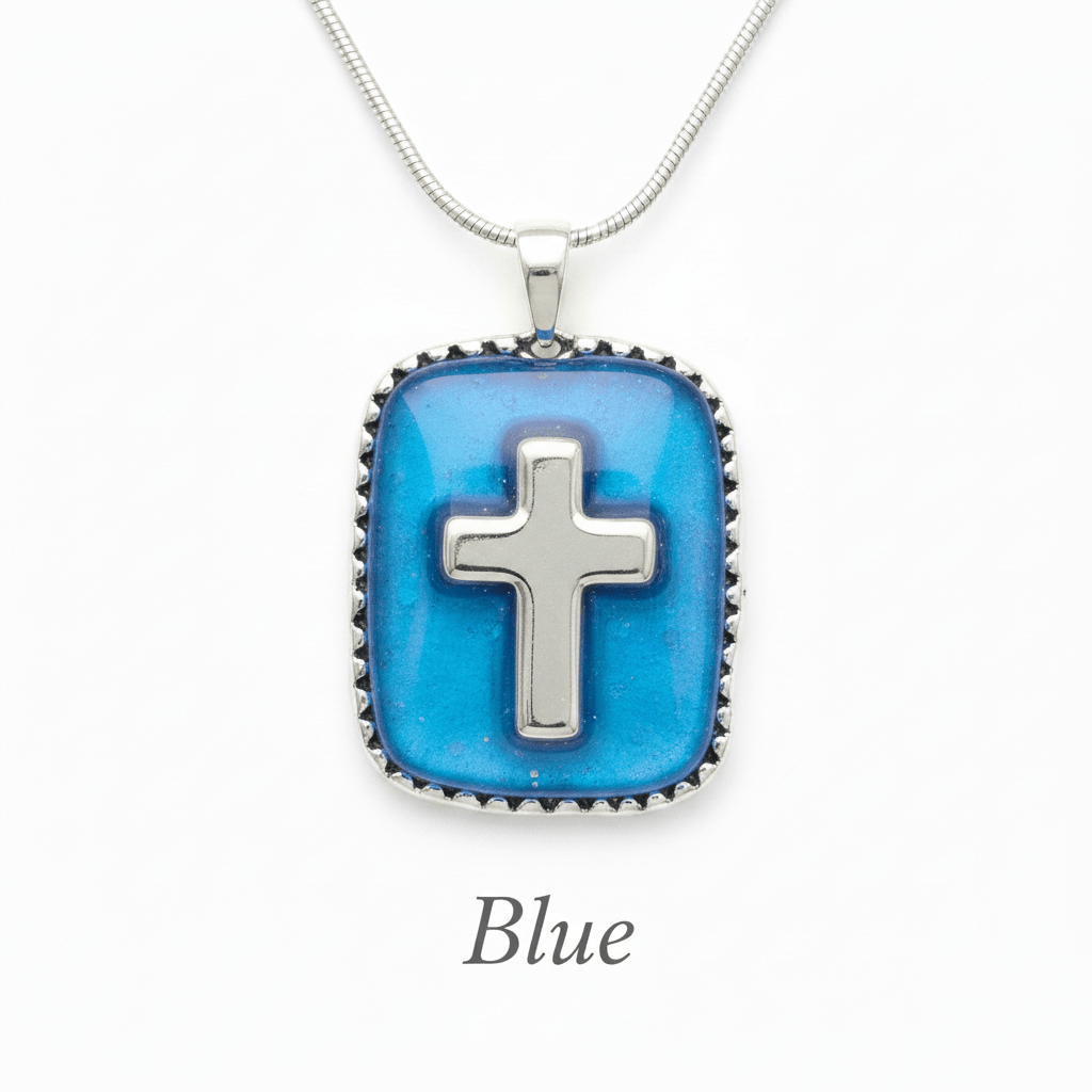 Handmade Resin Cross Pendant Necklace – Faith Jewelry - The Glossy Gift Shop
