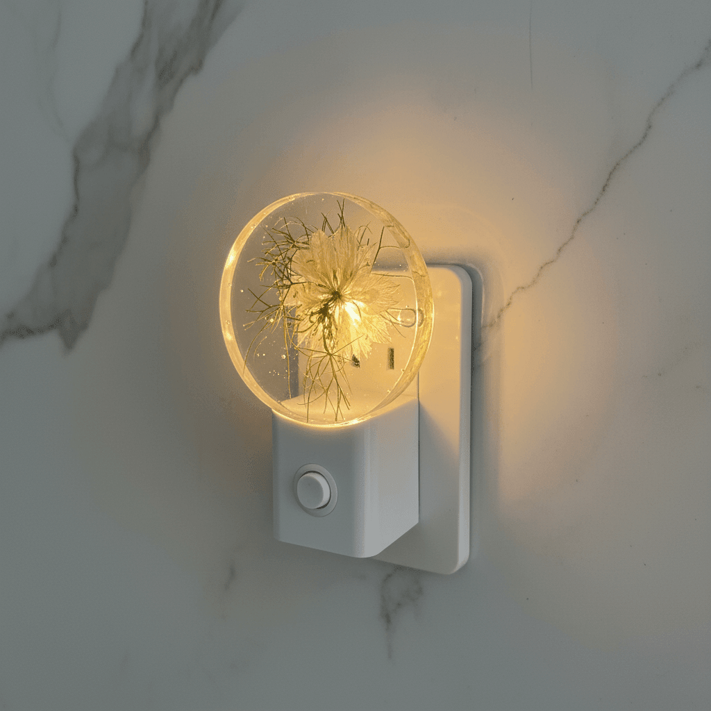 Handmade Resin LED Night Light – Botanical & Coastal Designs - The Glossy Gift Shop