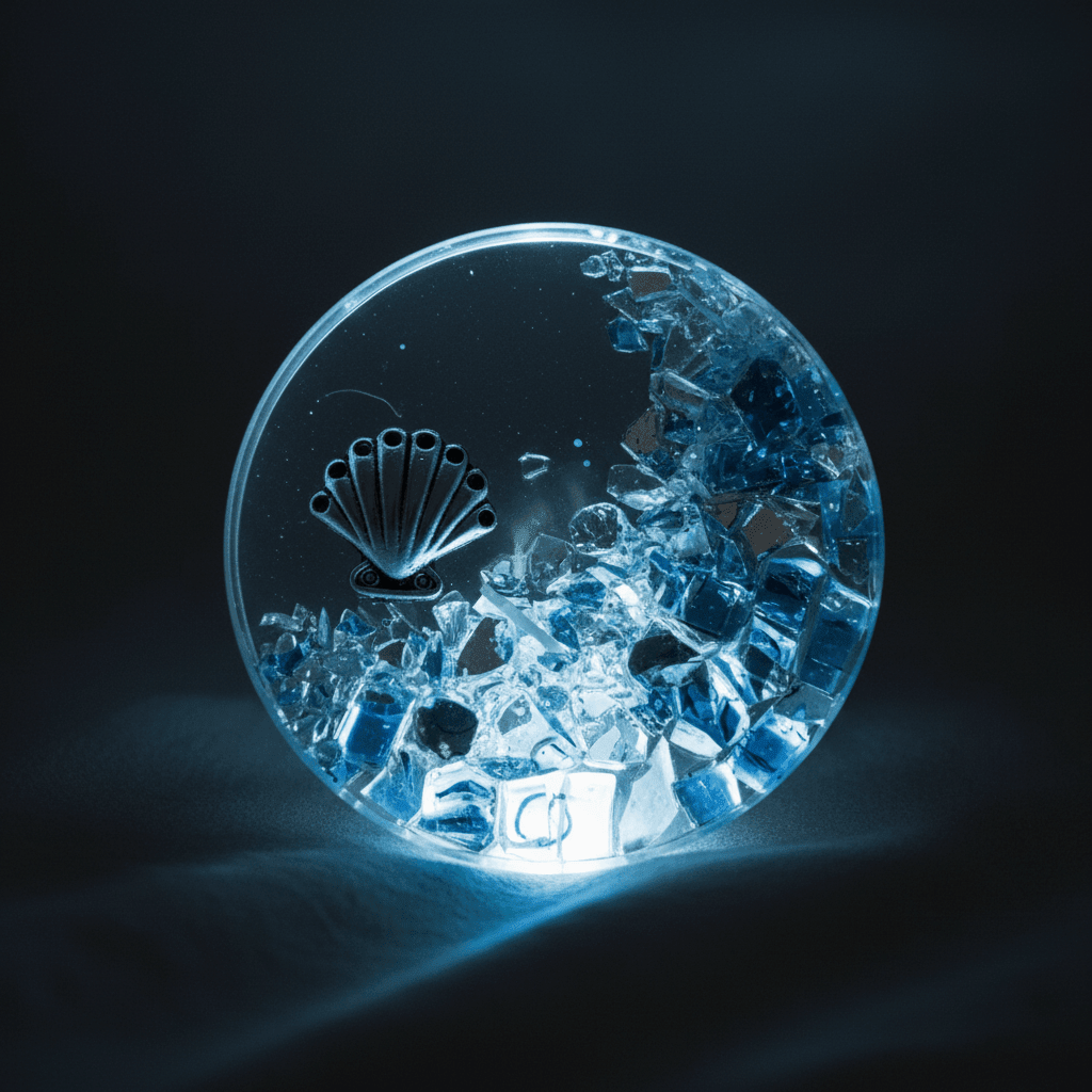 Handmade Resin LED Night Light opcean desigh in dark room lit to show the ocean