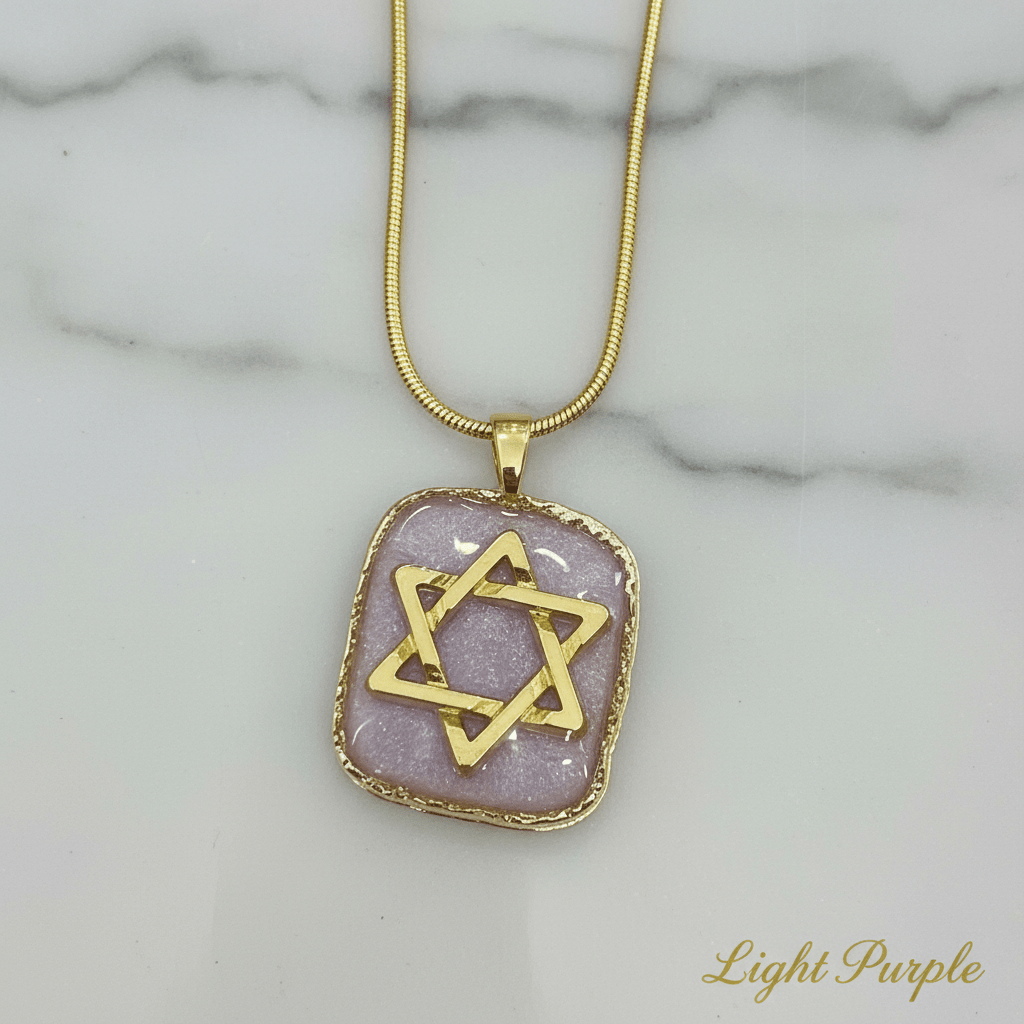 Handmade Resin Star of David Pendant Necklace – Faith Jewelry - The Glossy Gift Shop