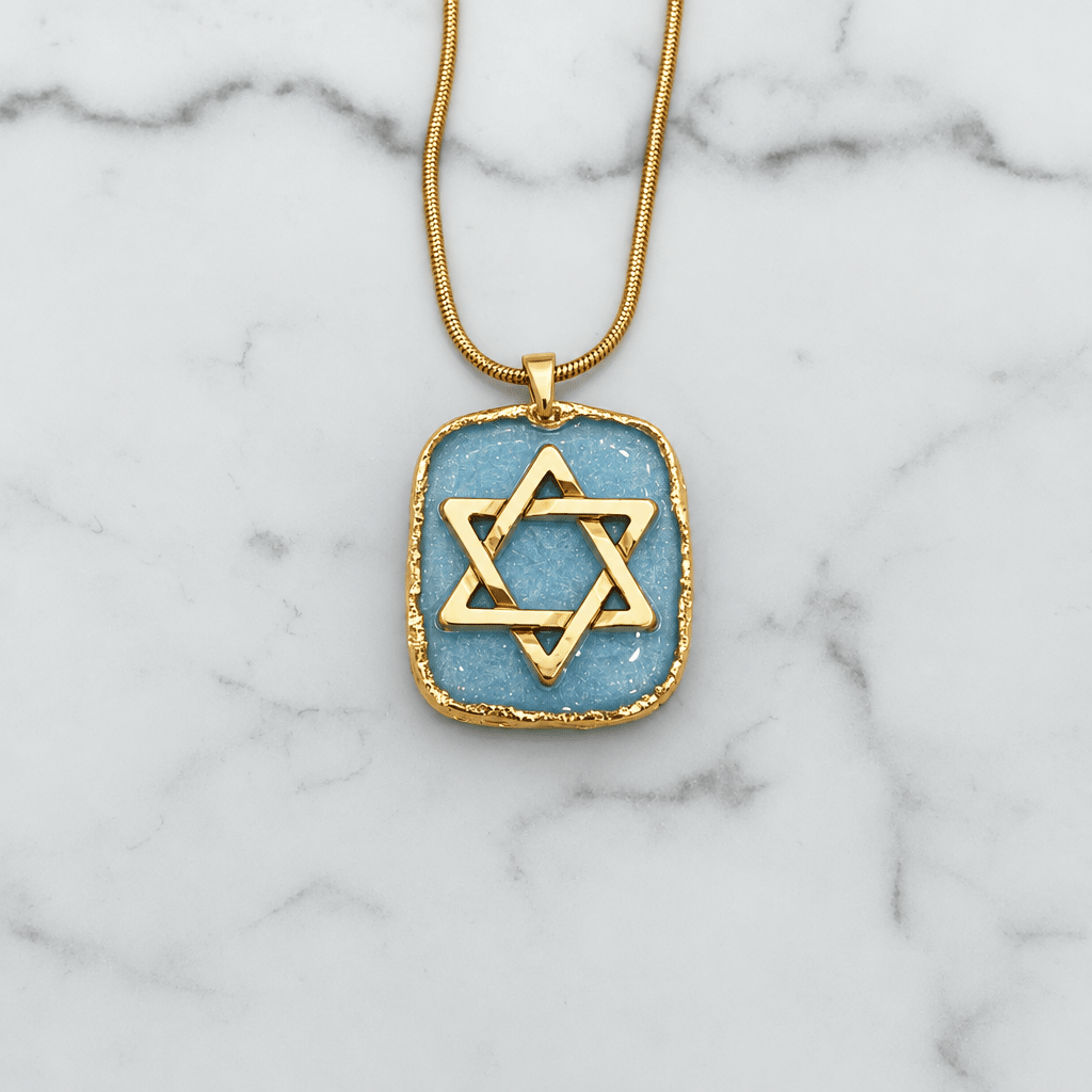 Handmade Resin Star of David Pendant Necklace – Faith Jewelry - The Glossy Gift Shop