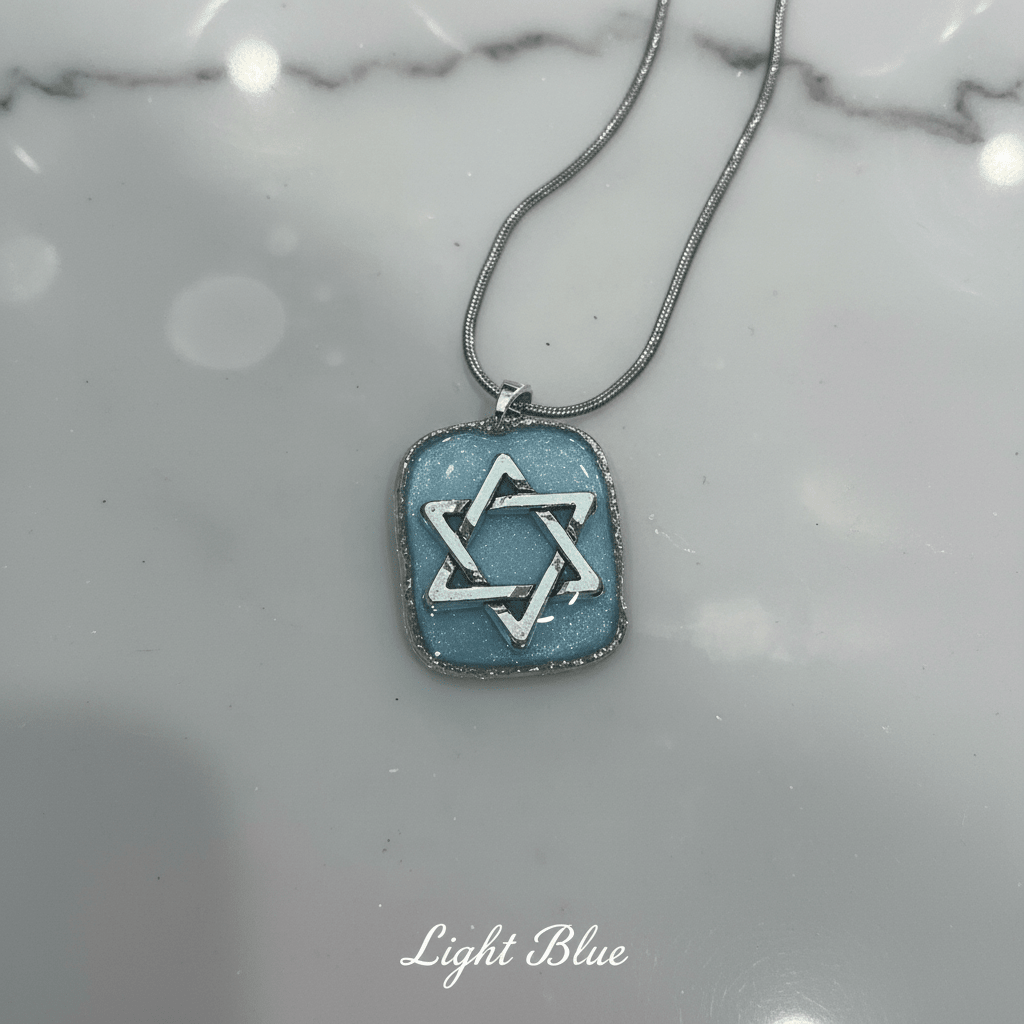 Handmade Resin Star of David Pendant Necklace – Faith Jewelry - The Glossy Gift Shop