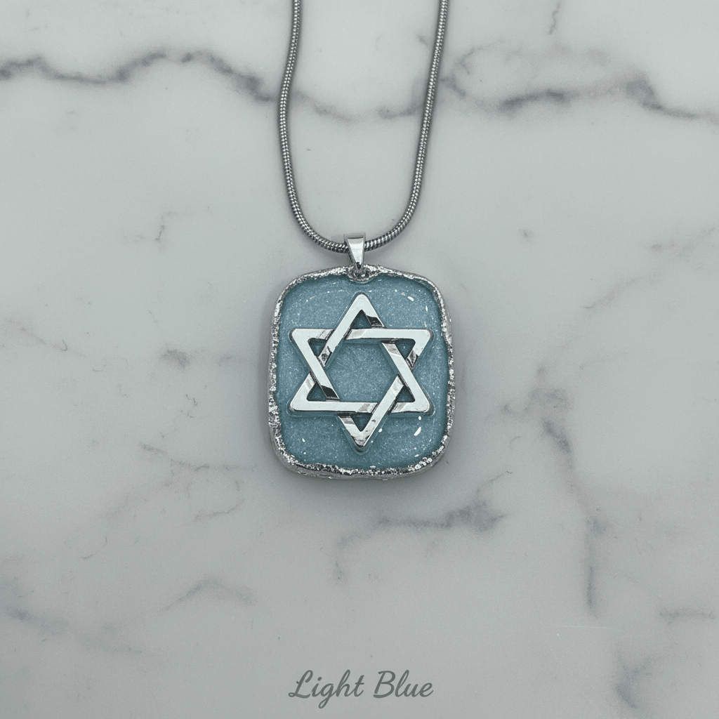 Handmade Resin Star of David Pendant Necklace – Faith Jewelry - The Glossy Gift Shop