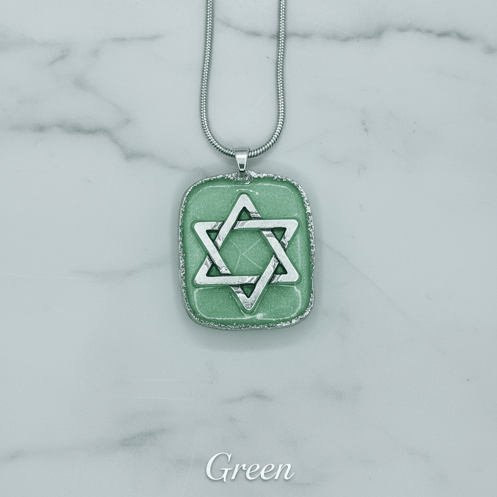 Handmade Resin Star of David Pendant Necklace – Faith Jewelry - The Glossy Gift Shop