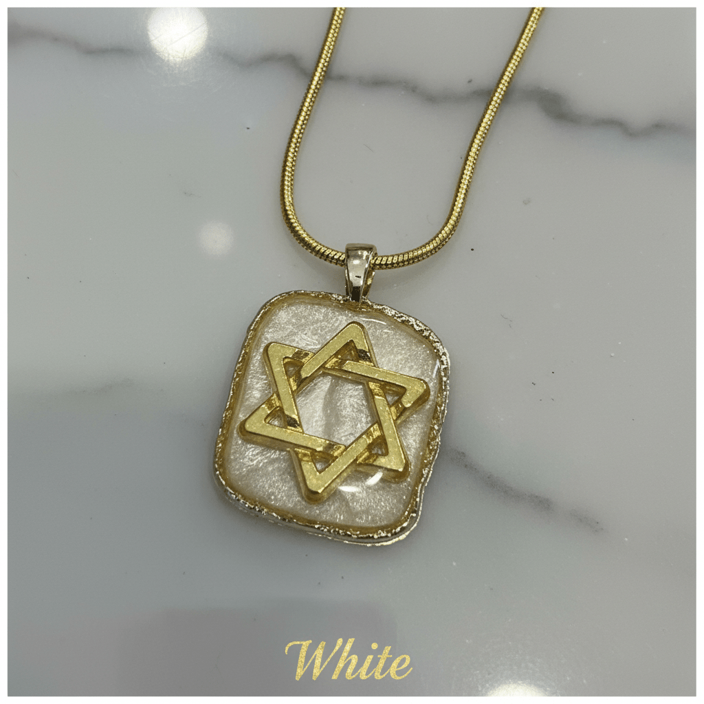 Handmade Resin Star of David Pendant Necklace – Faith Jewelry - The Glossy Gift Shop