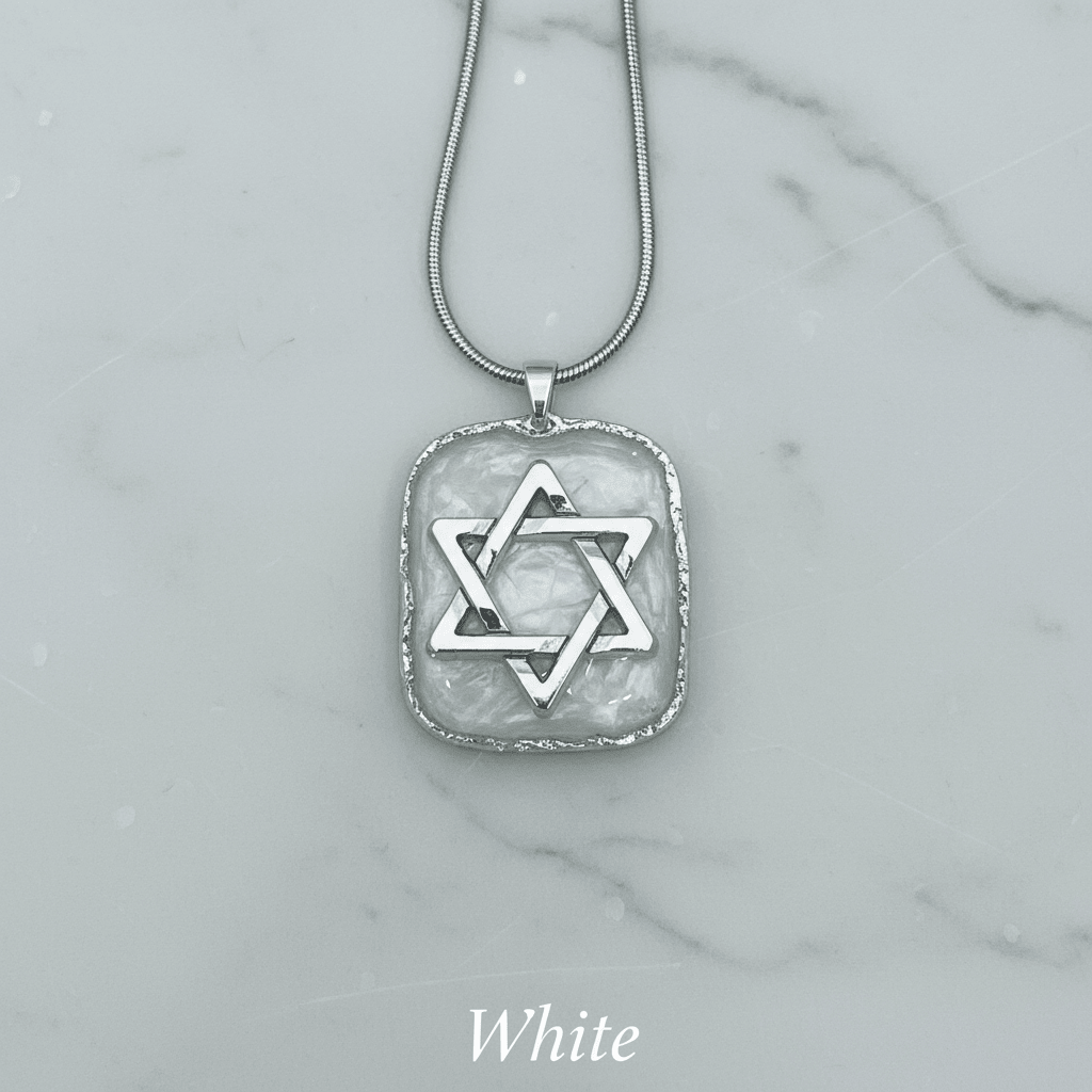 Handmade Resin Star of David Pendant Necklace – Faith Jewelry - The Glossy Gift Shop