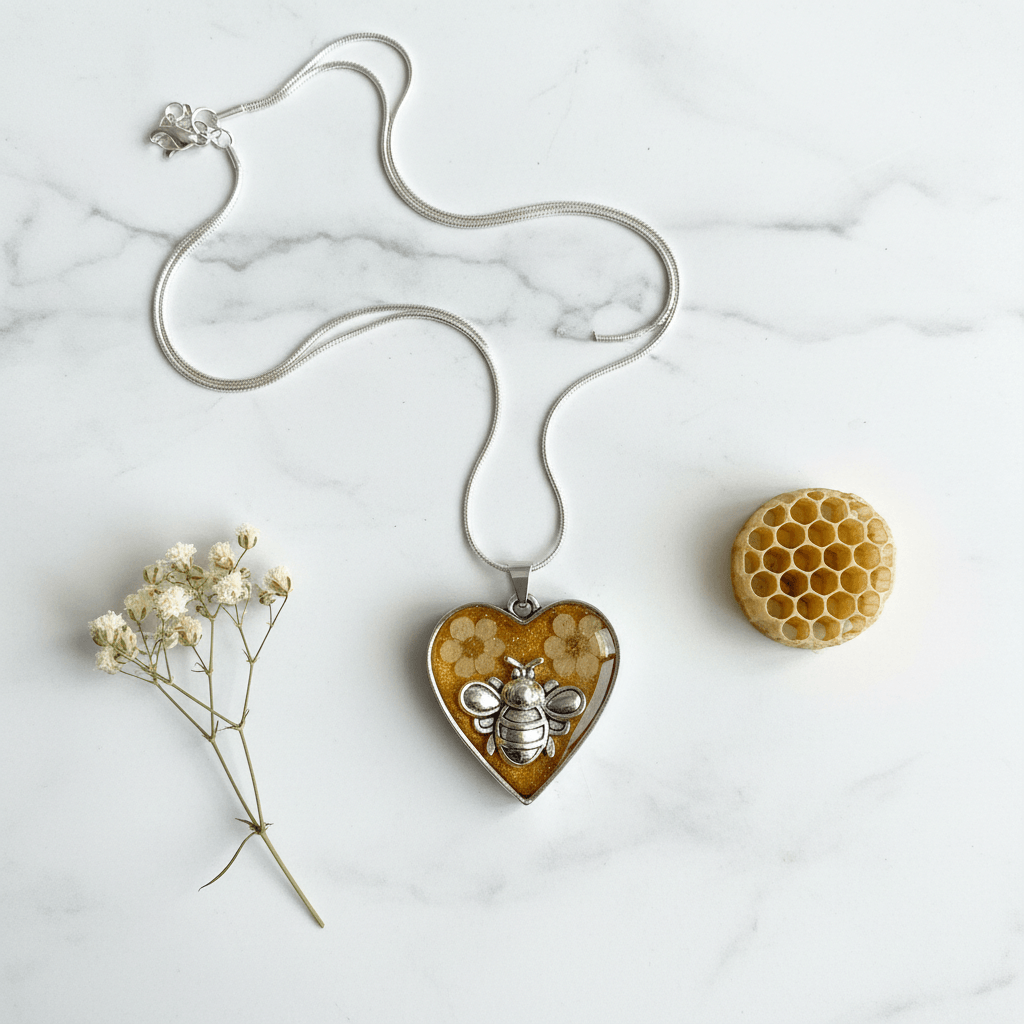 Honey Bee Heart Pendant