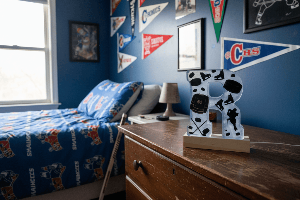 Ice Hockey Lighted Letter - Kids Room
