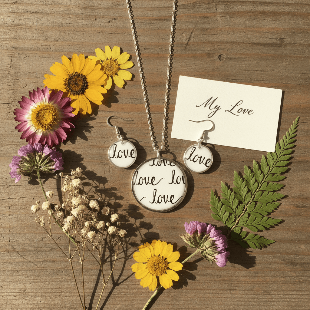 It’s All About the Love Resin Jewelry Set – Handmade Necklace & Earrings - The Glossy Gift Shop