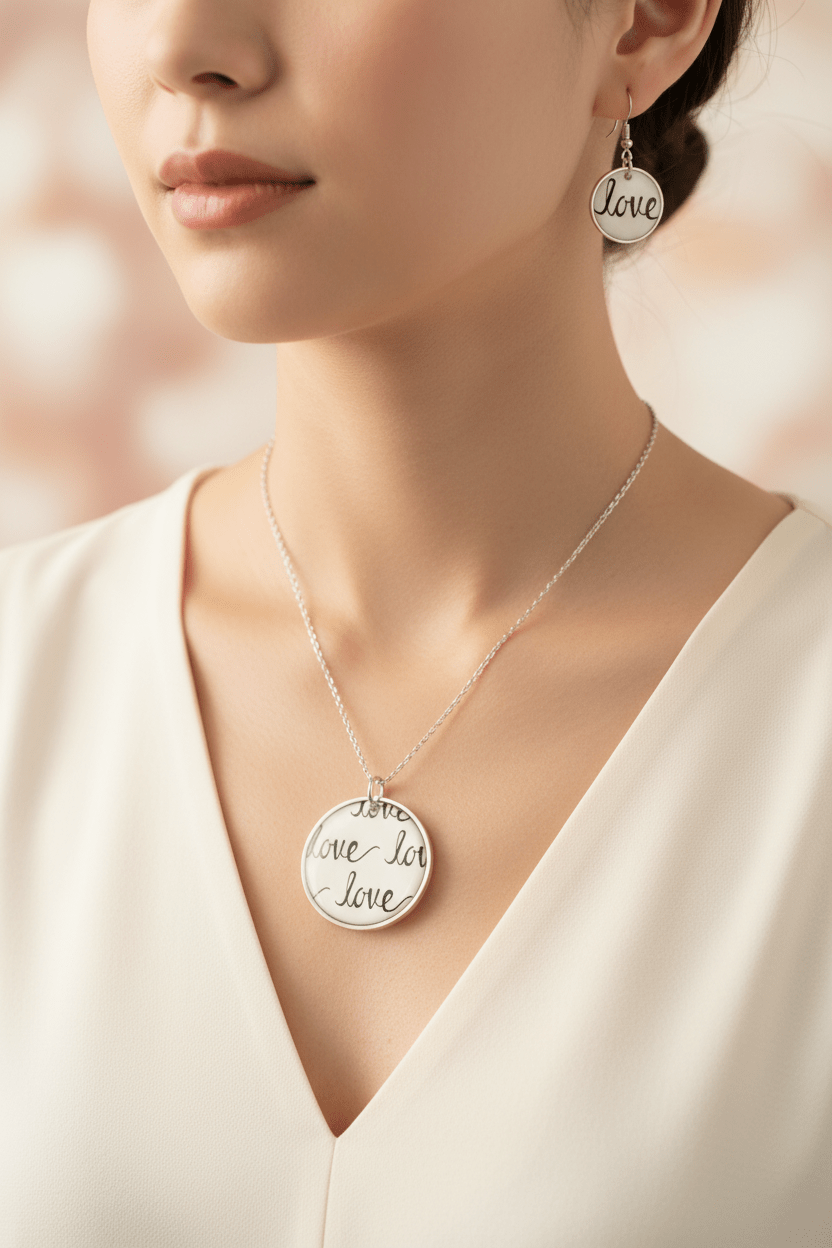It’s All About the Love Resin Jewelry Set – Handmade Necklace & Earrings - The Glossy Gift Shop