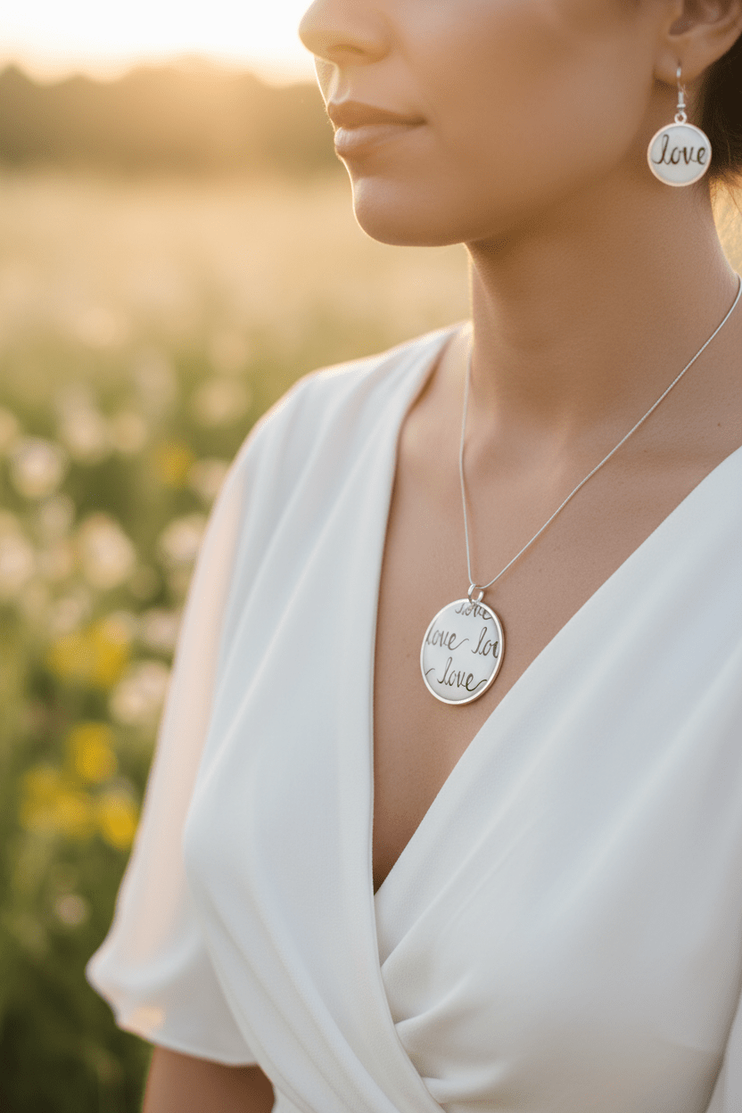 It’s All About the Love Resin Jewelry Set – Handmade Necklace & Earrings - The Glossy Gift Shop