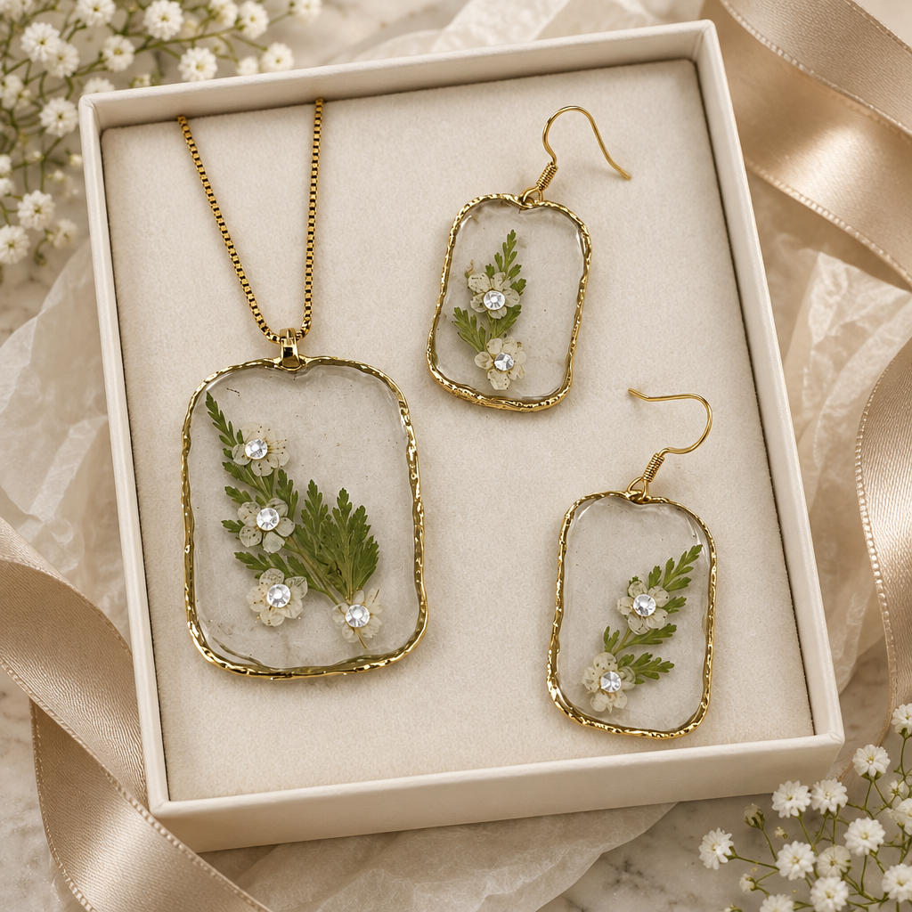 Jewelry set presented as a wedding gift