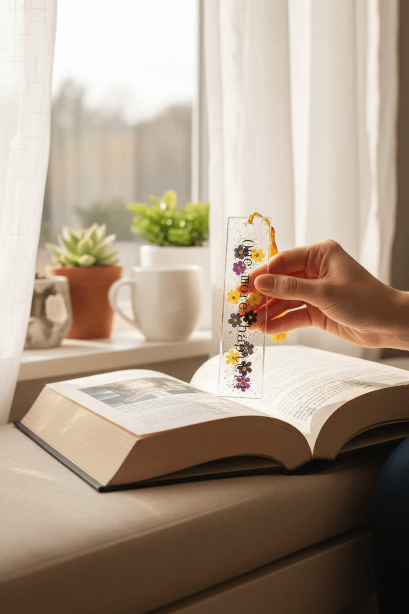 "Just One More Chapter" Resin Bookmark – Book Lover Gift - The Glossy Gift Shop