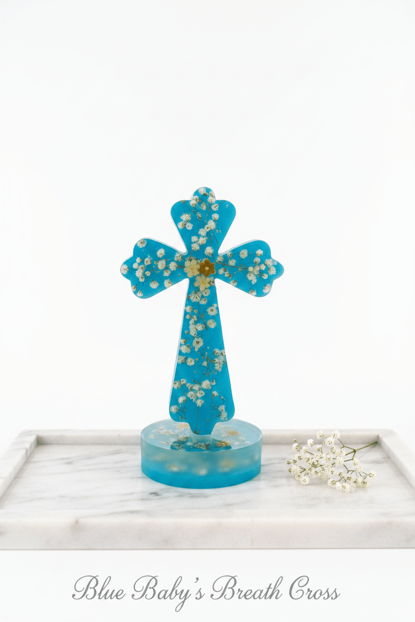 Large Lighted Resin Cross – Personalized Faith Decor - The Glossy Gift Shop