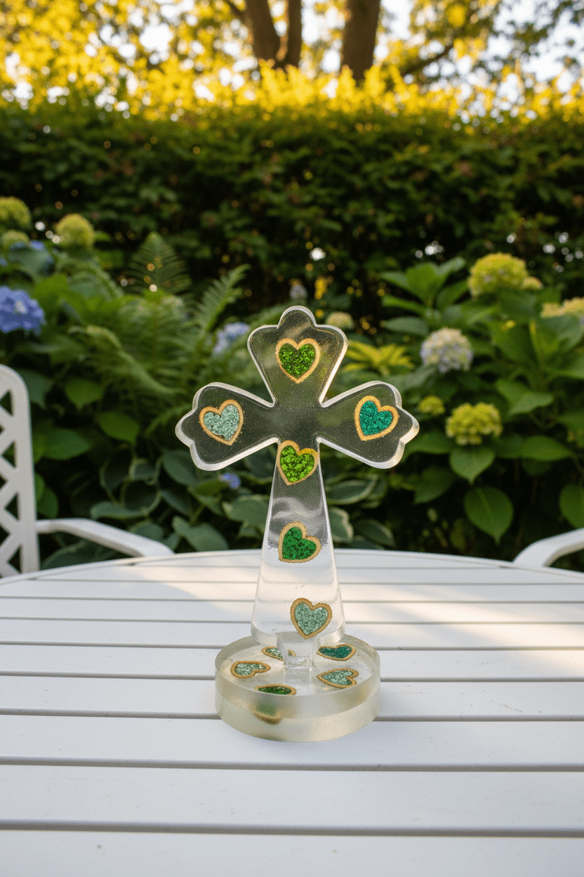 Large Lighted Resin Cross – Personalized Faith Decor - The Glossy Gift Shop