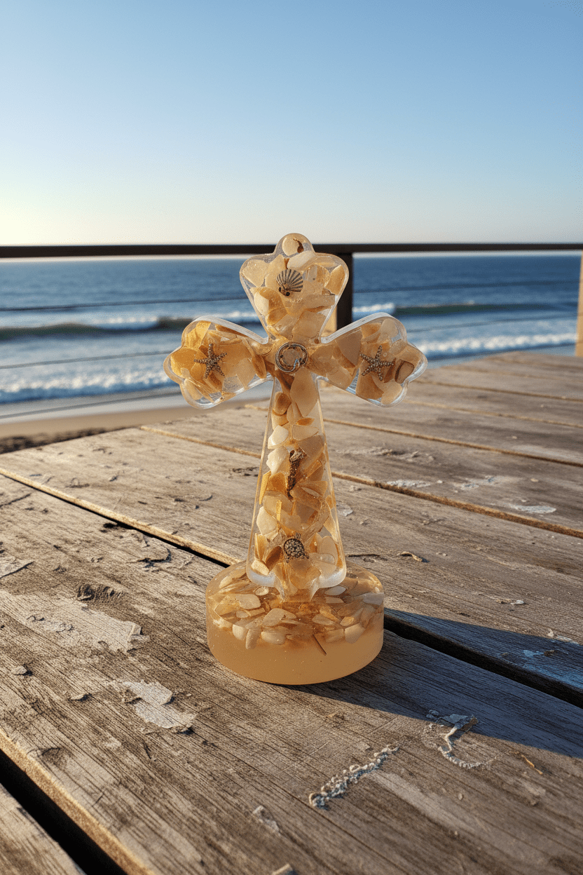 Large Lighted Resin Cross – Personalized Faith Decor - The Glossy Gift Shop