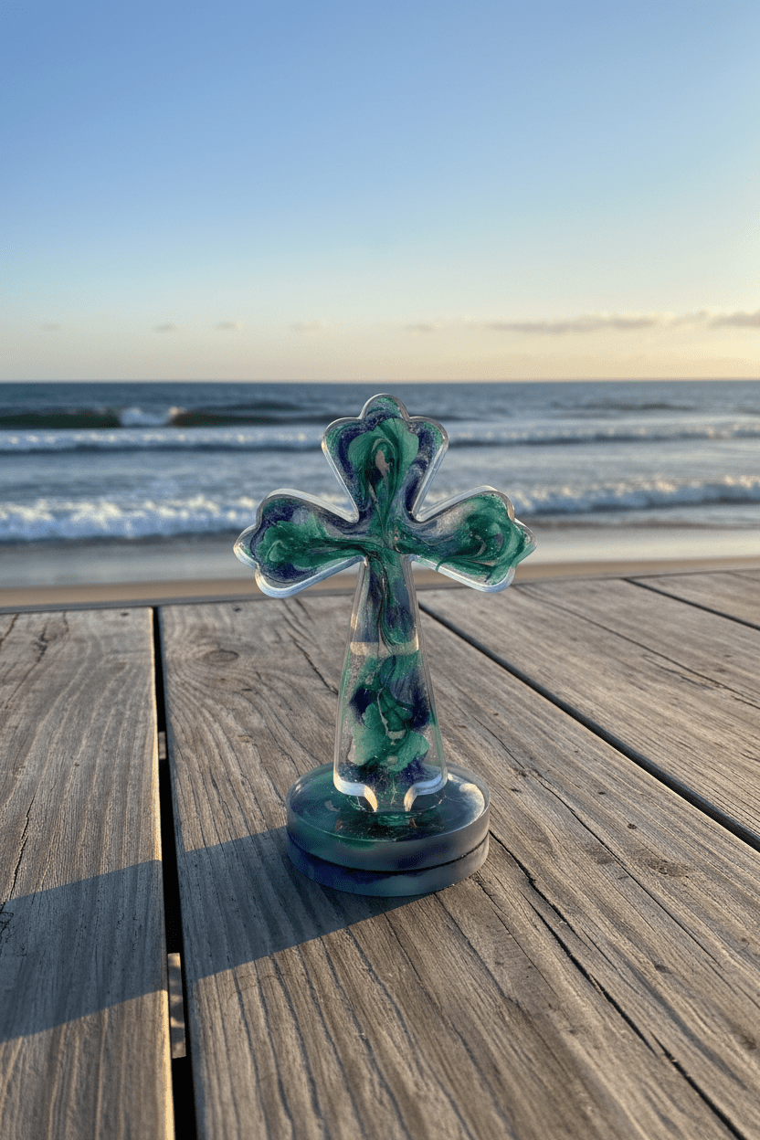 Large Lighted Resin Cross – Personalized Faith Decor - The Glossy Gift Shop