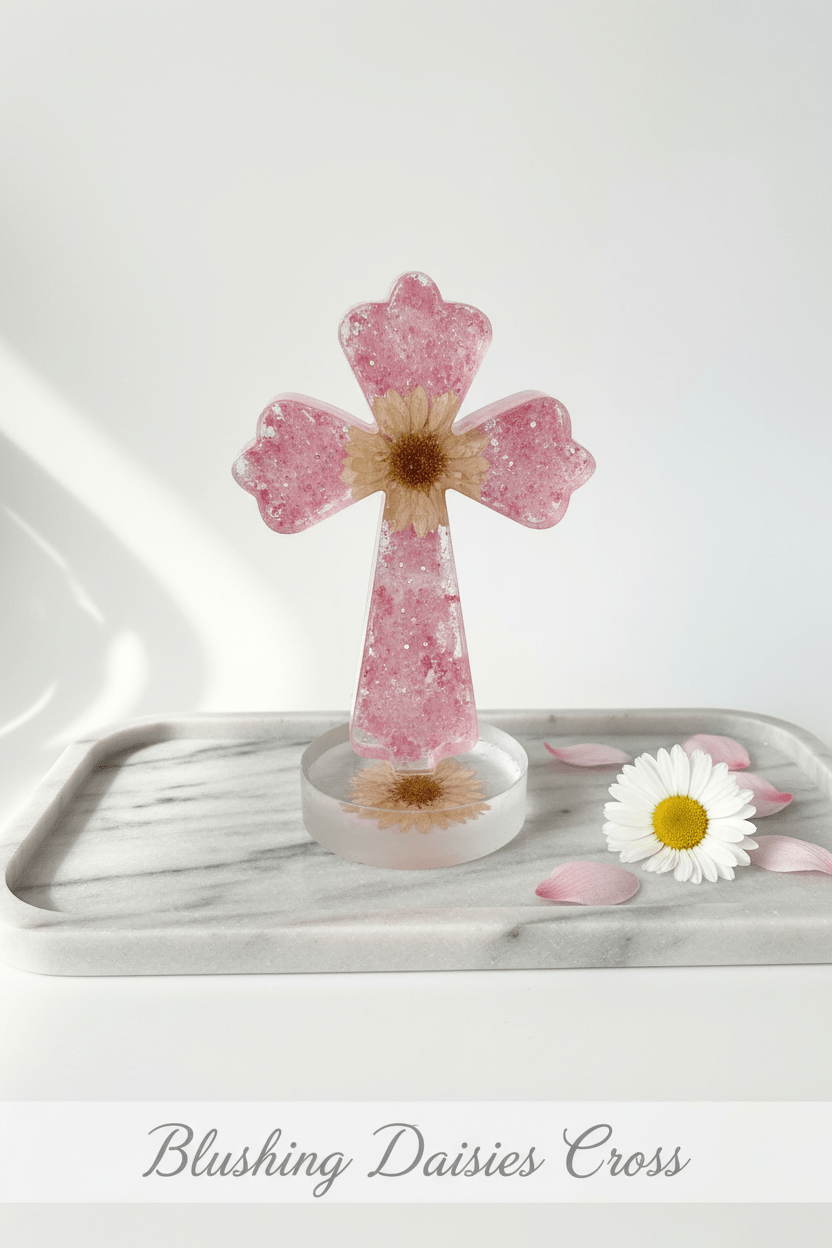Large Lighted Resin Cross – Personalized Faith Decor - The Glossy Gift Shop