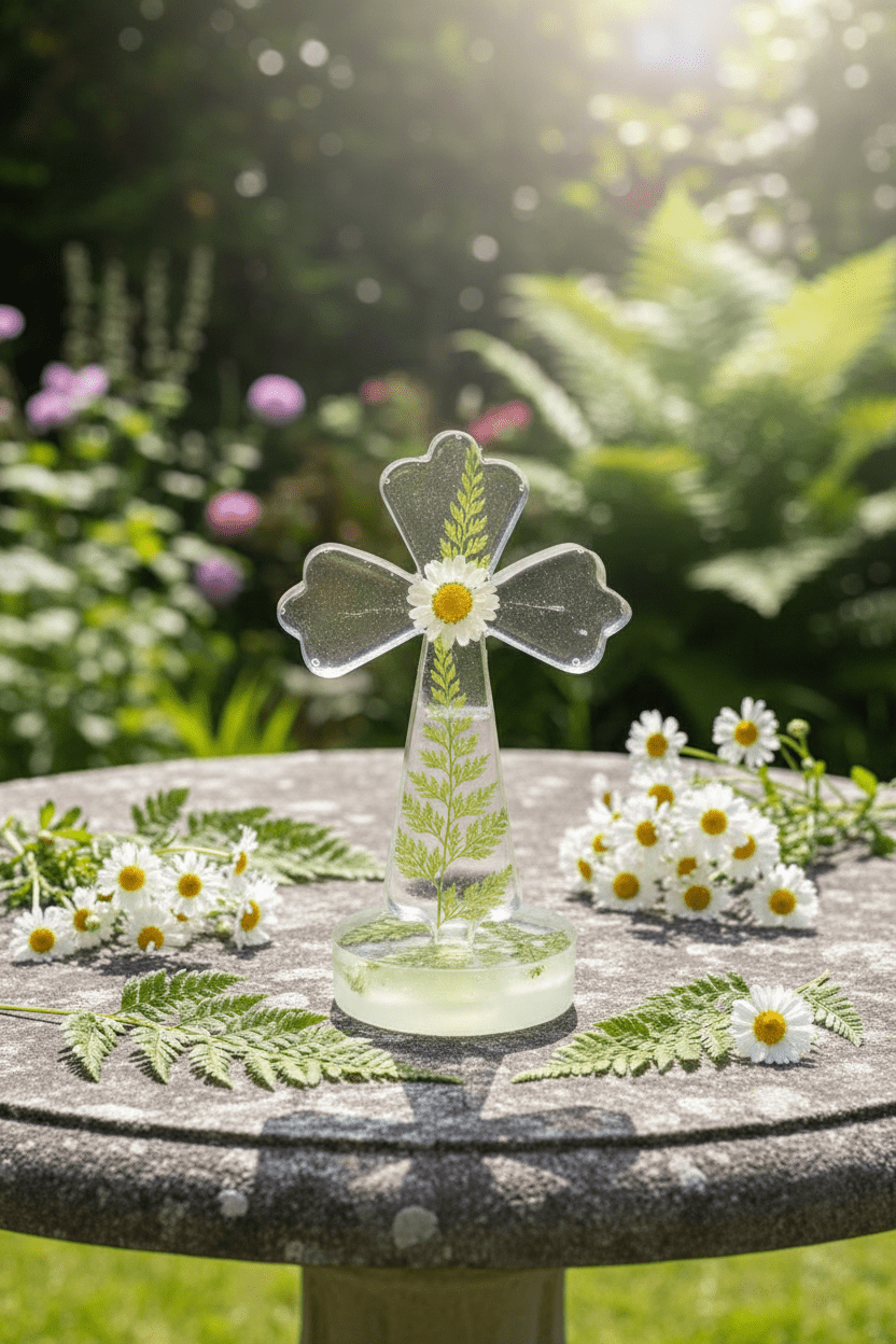 Large Lighted Resin Cross – Personalized Faith Decor - The Glossy Gift Shop