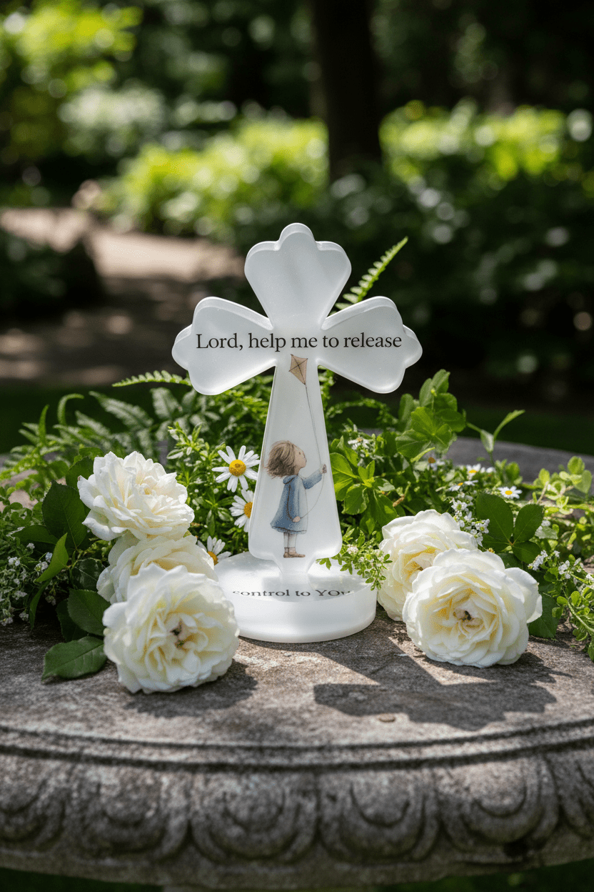 Large Lighted Resin Cross – Personalized Faith Decor - The Glossy Gift Shop