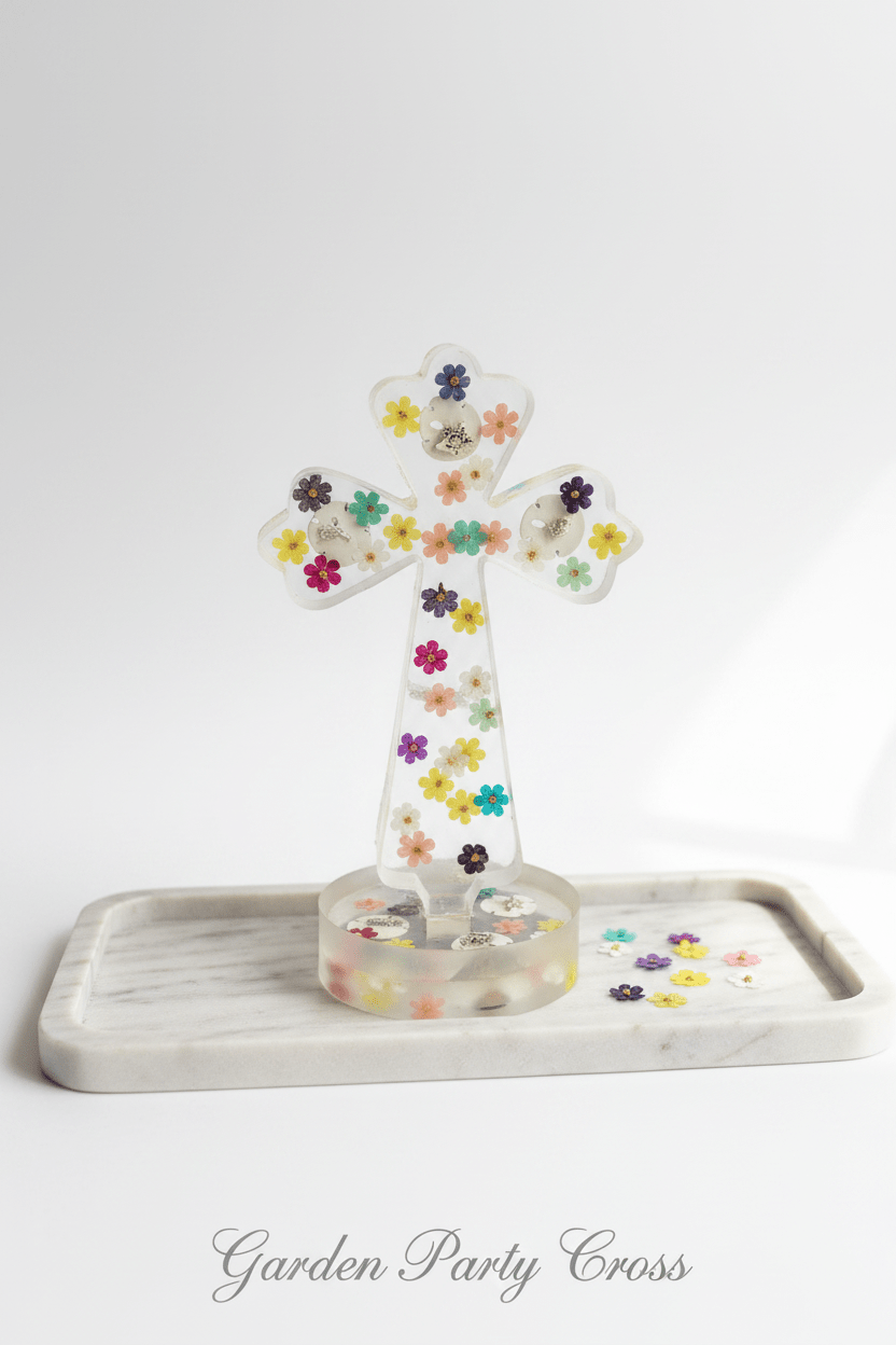 Large Lighted Resin Cross – Personalized Faith Decor - The Glossy Gift Shop