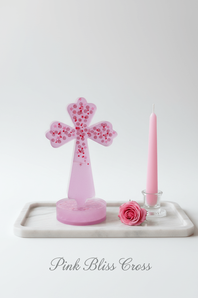 Large Lighted Resin Cross – Personalized Faith Decor - The Glossy Gift Shop