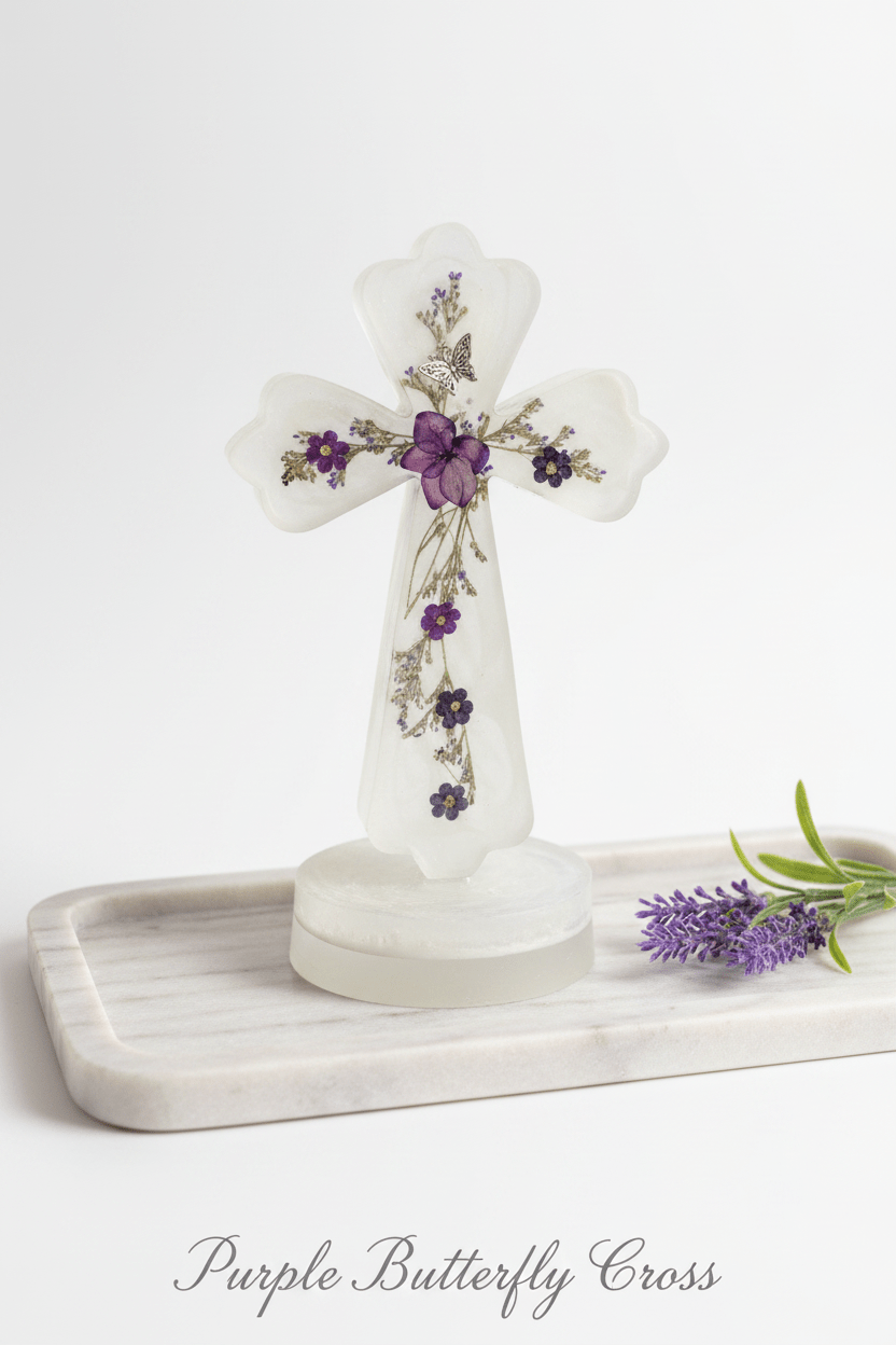 Large Lighted Resin Cross – Personalized Faith Decor - The Glossy Gift Shop