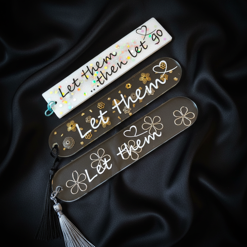 Let Them Bookmarks on Dark Silk