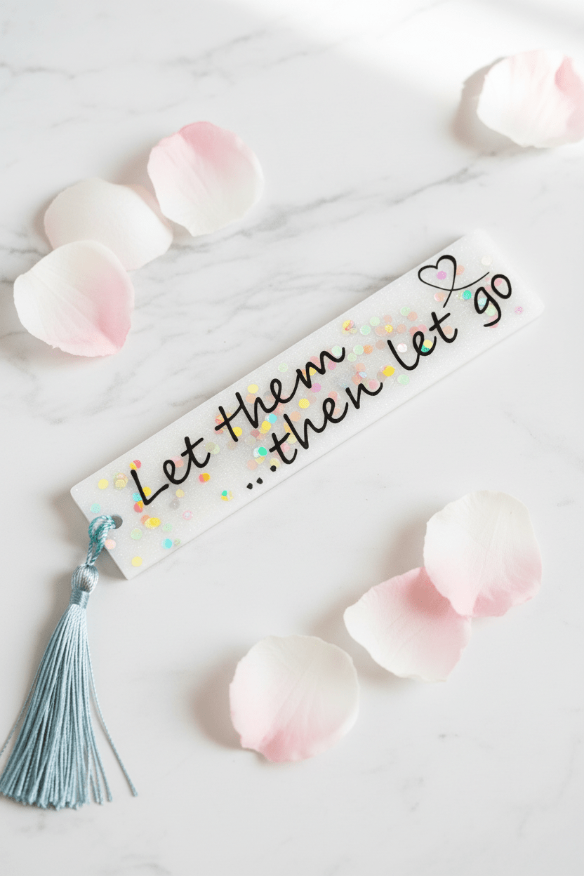 “Let Them” Resin Bookmark – Handmade Inspirational Gift - The Glossy Gift Shop