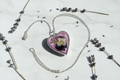Lilac Heart Pendant - Flat Lay