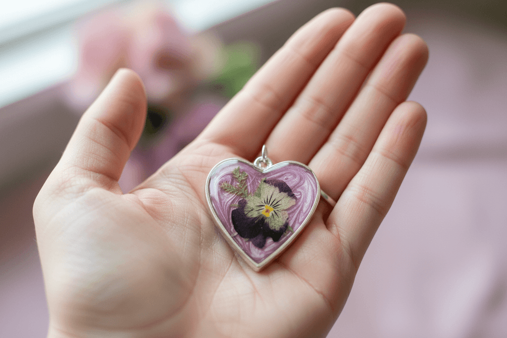 Lilac Heart Pendant - Palm